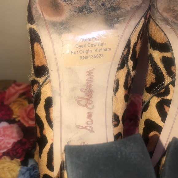 Sam Edelman Women’s Cow Hair Leopard Print Chunky Heel Ankle Boots Size 7.5 - Picture 7 of 14